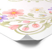 Baby in Bloom Wildflower Bow Baby Shower Welcome  ポスター (角)
