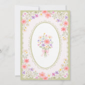 Baby in Bloom Wildflower Bow Girl Baby Shower 招待状 (裏面)