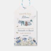 Baby in Bloom Wildflower Clothesline Baby Shower ギフトタグ (正面)