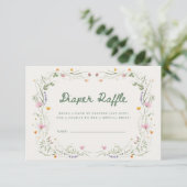 Baby in Bloom Wildflower Diaper Raffle Card 招待状 (スタンド正面)