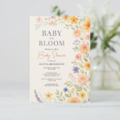 Baby In Bloom Wildflower Floral Baby Shower 招待状 (スタンド正面)