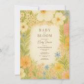 Baby in Bloom Wildflower Garden Baby Shower 招待状 (正面)