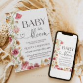 Baby in Bloom Wildflower garden Baby shower 招待状