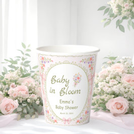 Baby in Bloom Wildflower Girl Baby Shower 紙コップ