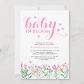 Baby in Bloom Wildflower Girl's Baby Shower 招待状 (正面)
