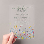 Baby in Bloom Wildflower Meadow Baby Shower アクリル招待状 (インサイチュ (ポータブル))
