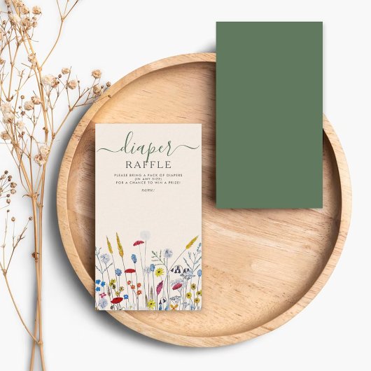 Baby in Bloom Wildflower Meadow Baby Shower エンクロージャーカード