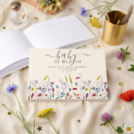 Baby in Bloom Wildflower Meadow Baby Shower ゲストブック