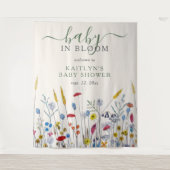 Baby in Bloom Wildflower Meadow Baby Shower タペストリー (正面)