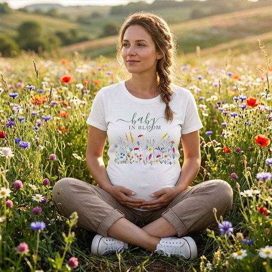 Baby in Bloom Wildflower Meadow Baby Shower Tシャツ