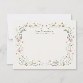 Baby in Bloom Wildflower Nursery Note Card 招待状