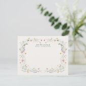 Baby in Bloom Wildflower Nursery Note Card 招待状 (スタンド正面)