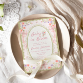 Baby in Bloom Wildflower Pretty Baby Shower 招待状
