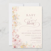Baby In Bloom Wildflower QR ベビーシャワー 招待状 (正面)