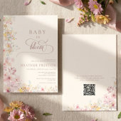 Baby In Bloom Wildflower QR ベビーシャワー 招待状