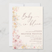 Baby In Bloom Wildflower QR Baby Shower 招待状 (正面)