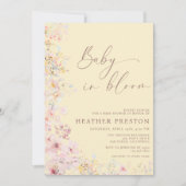 Baby In Bloom Wildflower QR Yellow Baby Shower 招待状 (正面)
