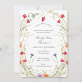 Baby in Bloom-Wildflower Spring Baby Girl Shower  招待状 (正面)