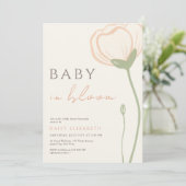 Baby in Bloom Wildflower Spring Baby Shower 招待状 (スタンド正面)