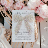 Baby in bloom wildflower spring Bow Baby Shower  招待状