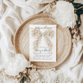 Baby in bloom wildflower spring Bow Baby Shower  招待状