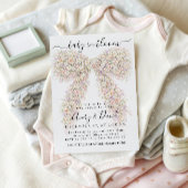 Baby in bloom wildflower spring Bow Baby Shower  招待状