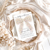 Baby in bloom wildflower spring Bow Baby Shower  招待状