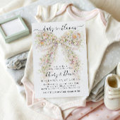 Baby in bloom wildflower spring Bow Baby Shower  招待状