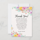 Baby in Bloom Wildflowers Floral Baby Shower サンキューカード (正面)