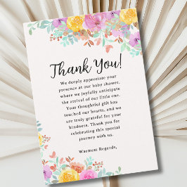 Baby in Bloom Wildflowers Floral Baby Shower サンキューカード