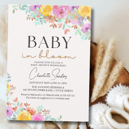 Baby in Bloom Wildflowers Floral Baby Shower 招待状