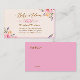 Baby in Bloom Words of Wisdom 同封カード | エンクロージャーカード