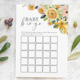 Baby in Bloom Yellow Floral Bingo Game アドバイスカード