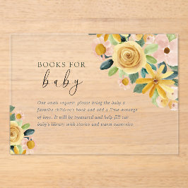 Baby in Bloom Yellow Floral Book for Baby アクリル招待状