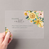 Baby in Bloom Yellow Floral Diaper アクリル招待状 (インサイチュ (ポータブル))