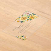Baby in Bloom Yellow Floral Diaper アクリル招待状 (レイダウン)