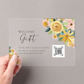 Baby in Bloom Yellow Floral Gift Registry アクリル招待状 (インサイチュ (ポータブル))