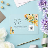 Baby in Bloom Yellow Floral Gift Registry アクリル招待状 (インサイチュ (ウェディング))