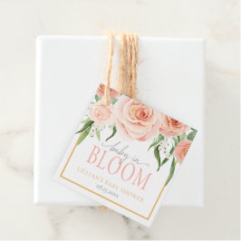 Baby In Boom ピンクの花の庭の女の子のベビーシャワー フェイバータグ
