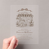 Baby in brewing Bebe Cafe Coffee Baby Shower アクリル招待状 (インサイチュ (ポータブル))