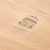 Baby in brewing Bebe Cafe Coffee Baby Shower アクリル招待状 (レイダウン)