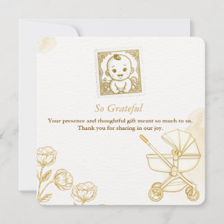 Baby Invitation - Cute Stamp サンキューカード