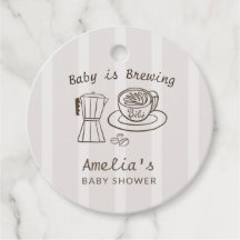 Baby is Brewing ストライプ ベビーシャワー