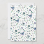 Baby is Brewing ブルーフローラルベイビーボーイ ティー 招待状 (裏面)