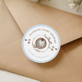 Baby Is Brewing 手描きデザイン ラウンドシール
