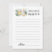 Baby Is Brewing Advice for parents to be Card Pink 招待状 (正面)