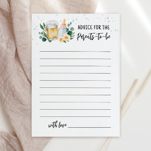 Baby Is Brewing Advice for parents to be Card Pink 招待状