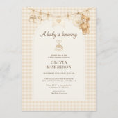 Baby is Brewing All in One Coffee Baby Shower 招待状 (正面)