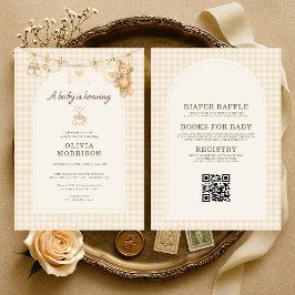 Baby is Brewing All in One Coffee Baby Shower 招待状