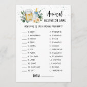 Baby Is Brewing Animal Gestation with Answers Game 招待状 (正面)